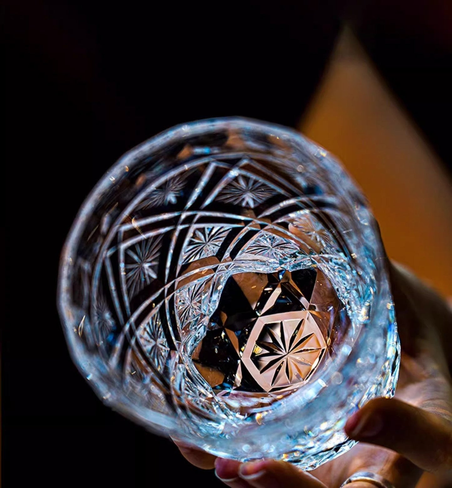 Edo Kiriko Handcrafted Hana Blossom Whiskey Glass