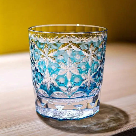 Edo Kiriko Sakura Snow Whiskey Glass