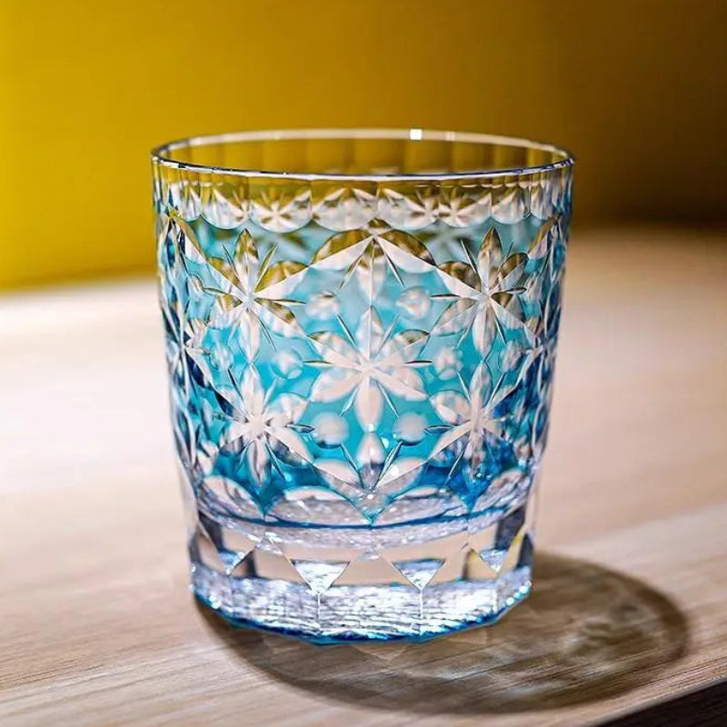 Edo Kiriko Sakura Snow Whiskey Glass