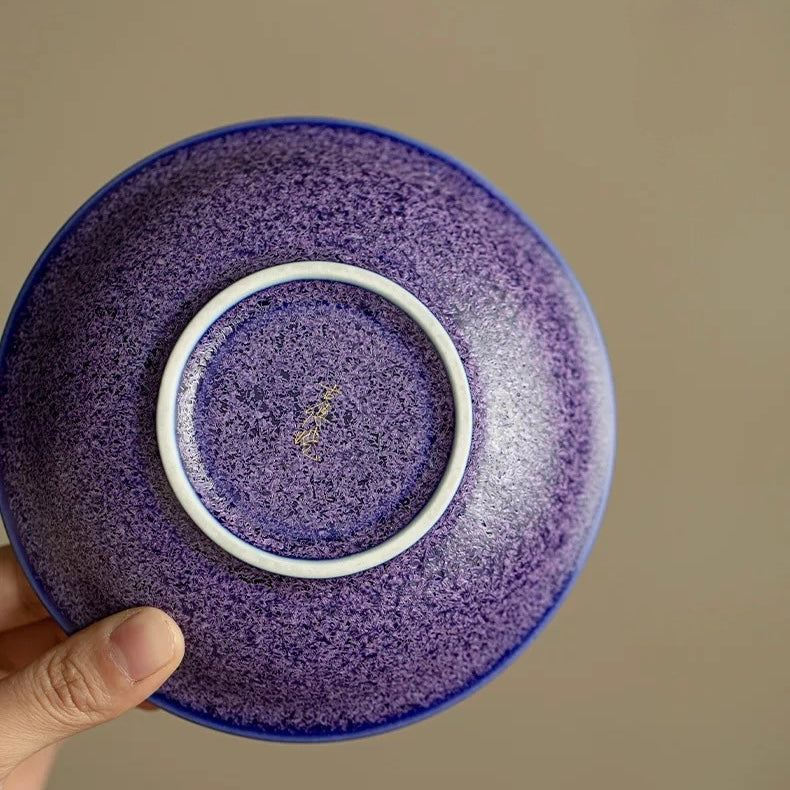 Lapis Lazuli Gemstone Porcelain Hover Gaiwan | 170ml Luxury Brewing Bowl