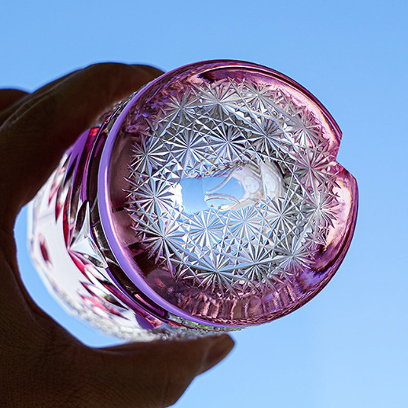 Edo Kiriko Handcrafted Ruby Nocturne Whisky Glass – A Deep Fire in the Night Crystal