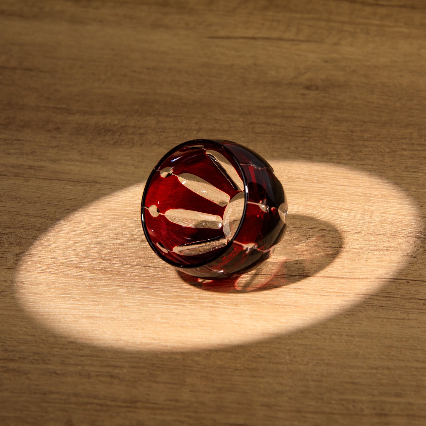 Edo Kiriko Handcrafted Aka Sake Glass Collection