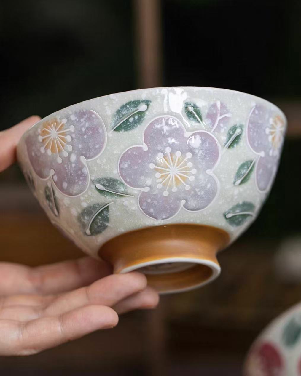 Japanese Mino-Ware Sakura Ceramic Bowl Set | 5-Piece Gift Collection