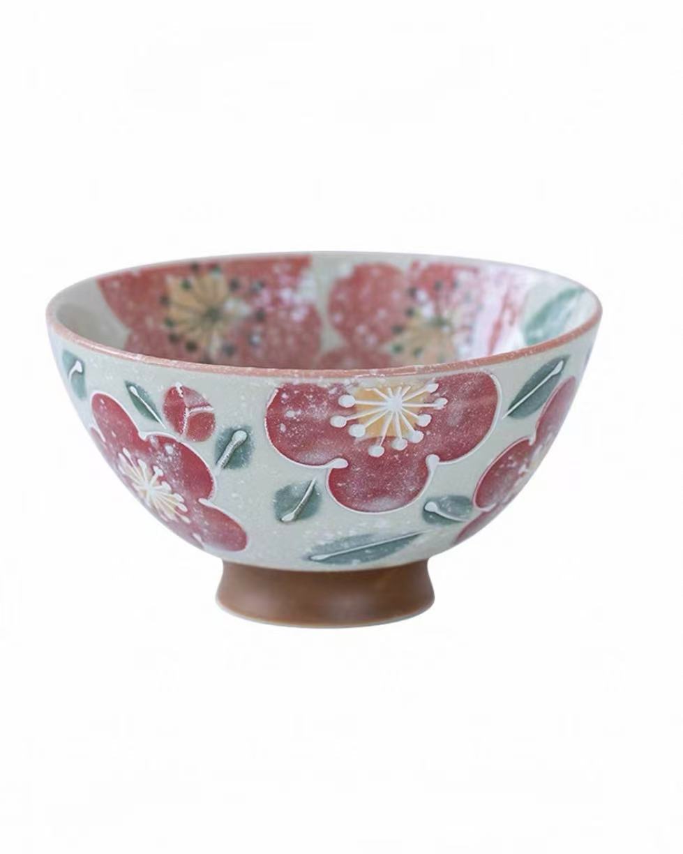 Japanese Mino-Ware Sakura Ceramic Bowl Set | 5-Piece Gift Collection