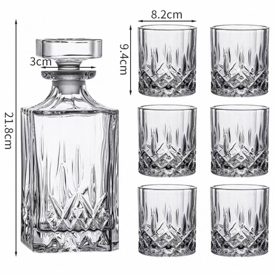 The Sovereign Decanter & Glass Set | Luxury Crystal Whiskey Connoisseur Suite