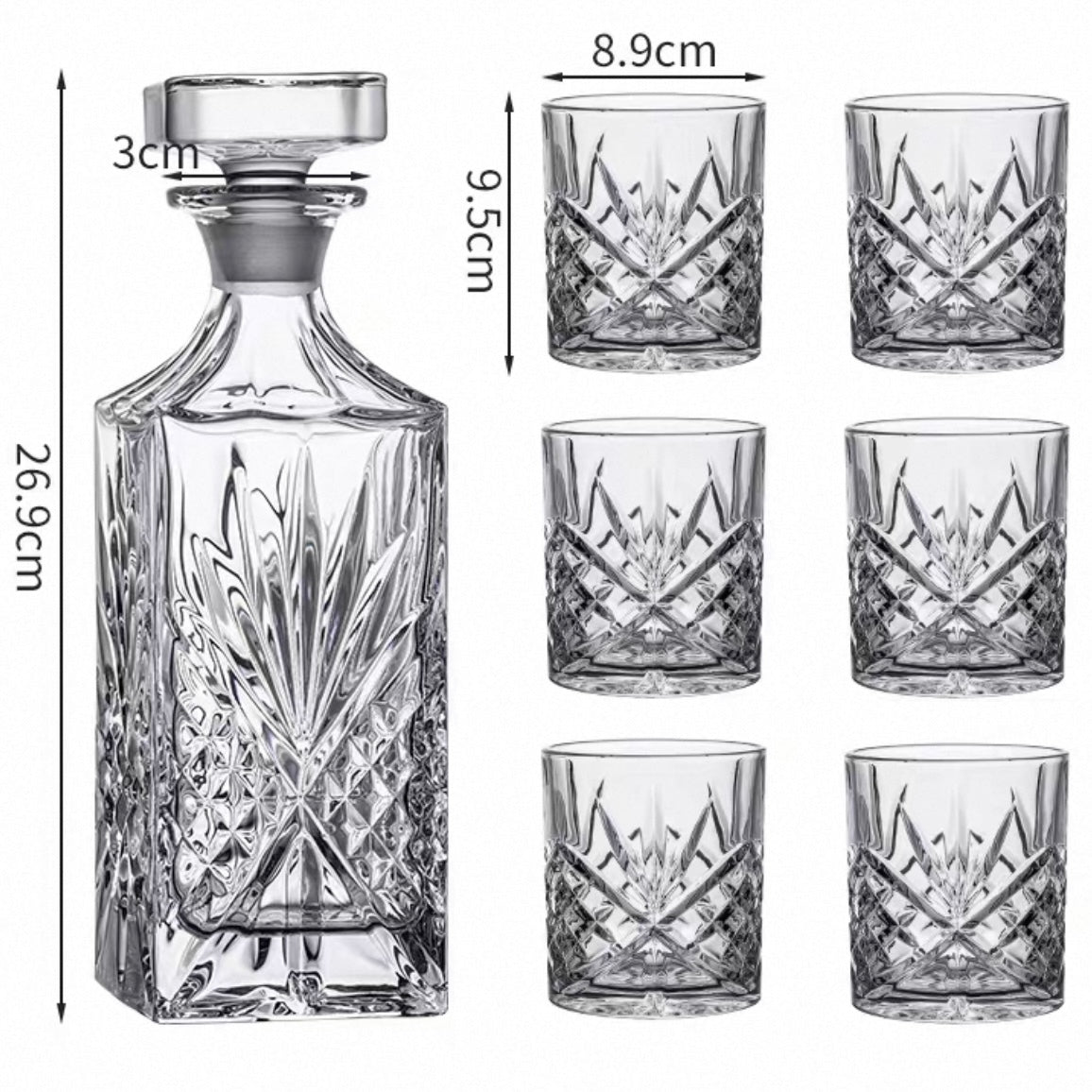 The Sovereign Decanter & Glass Set | Luxury Crystal Whiskey Connoisseur Suite