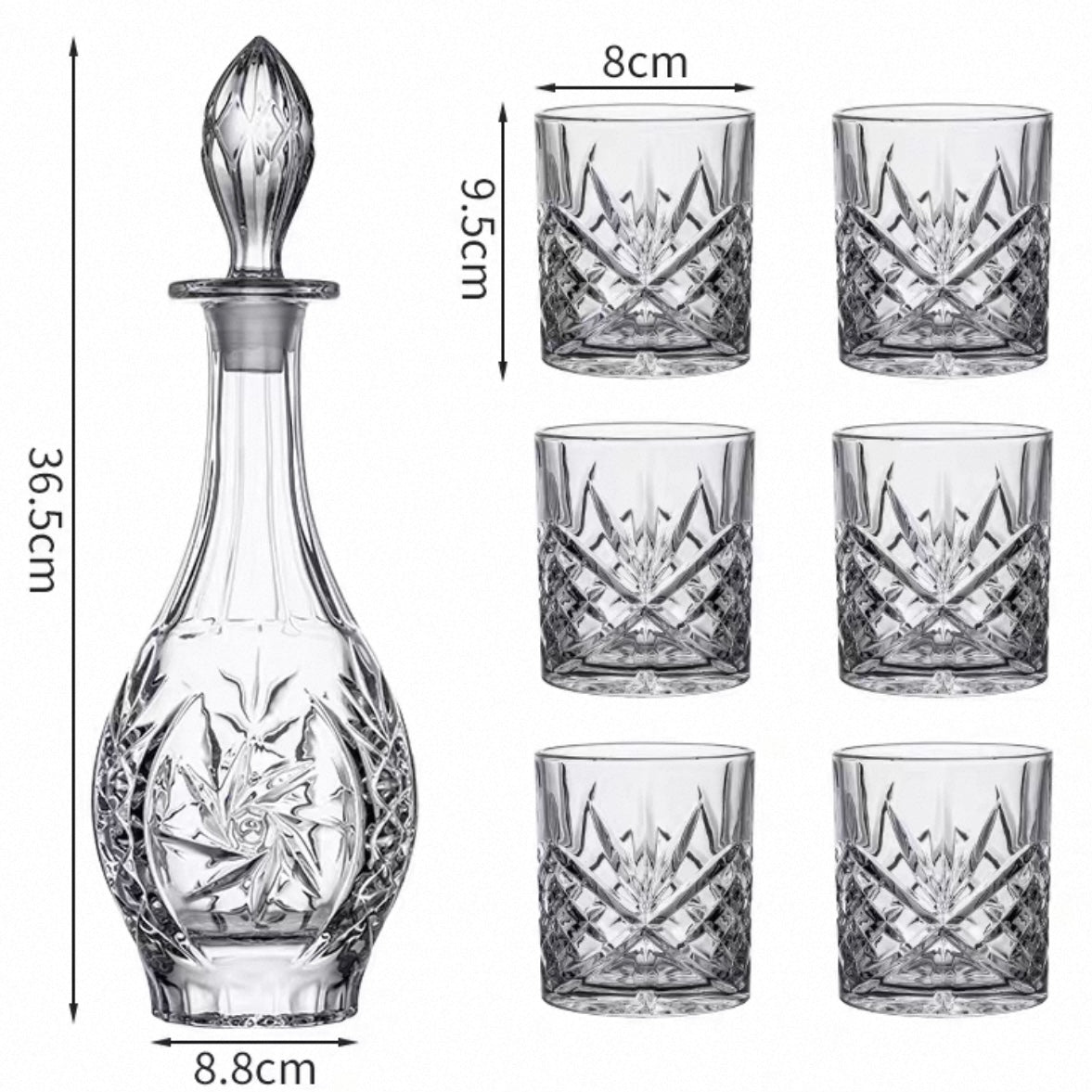 The Sovereign Decanter & Glass Set | Luxury Crystal Whiskey Connoisseur Suite