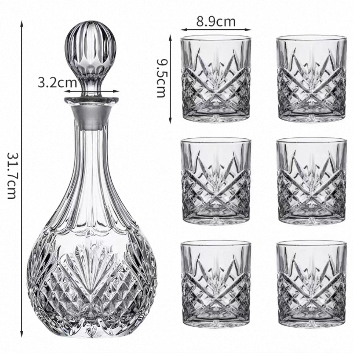 The Sovereign Decanter & Glass Set | Luxury Crystal Whiskey Connoisseur Suite