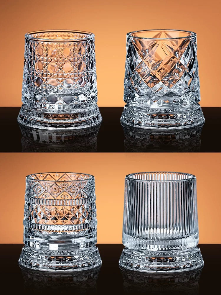 The Kinetic Connoisseur | Luxury Rocking Crystalline Whiskey Tumbler Suite
