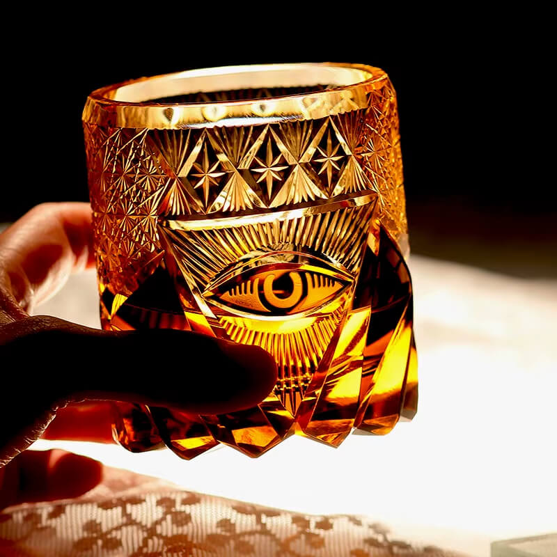 Edo Kiriko Blue Flame Hand-Cut Whisky Glass