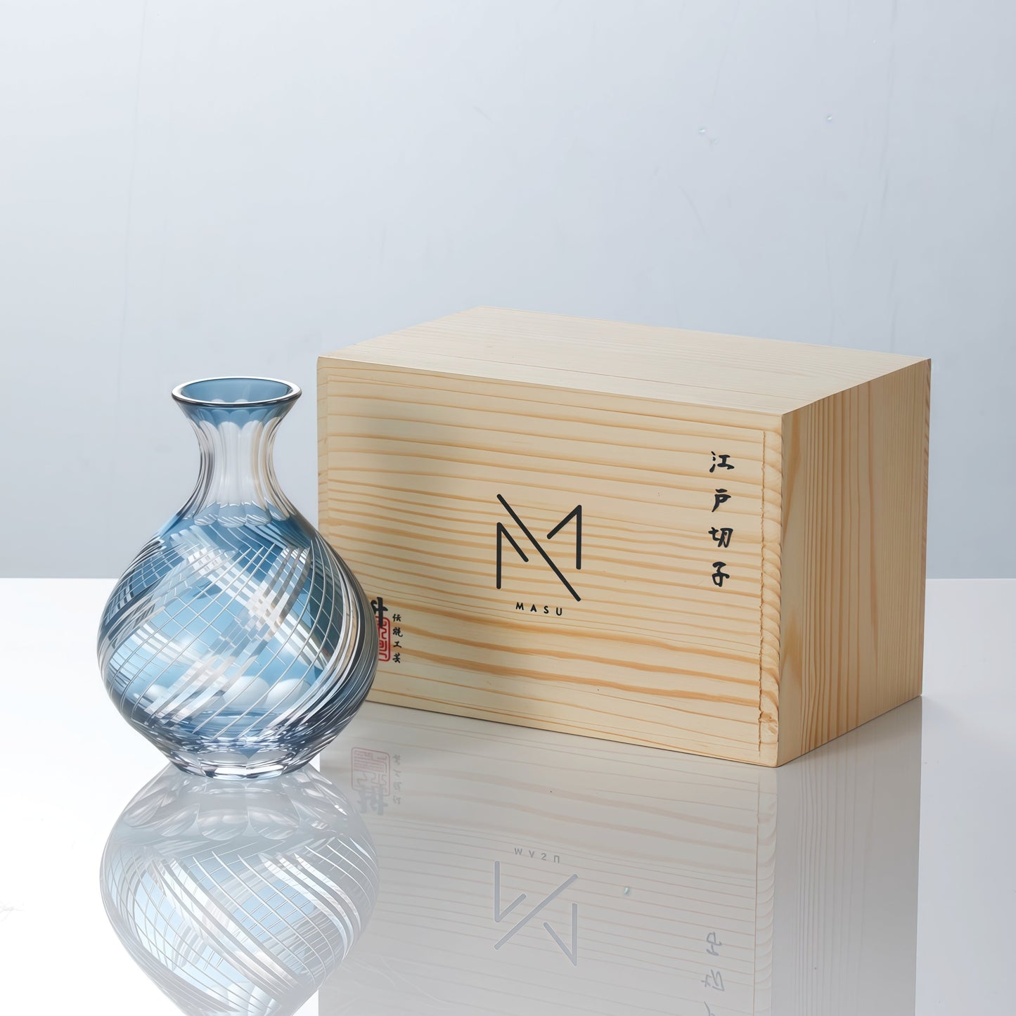 Edo Kiriko Handcrafted Ao Sake Glass Collection