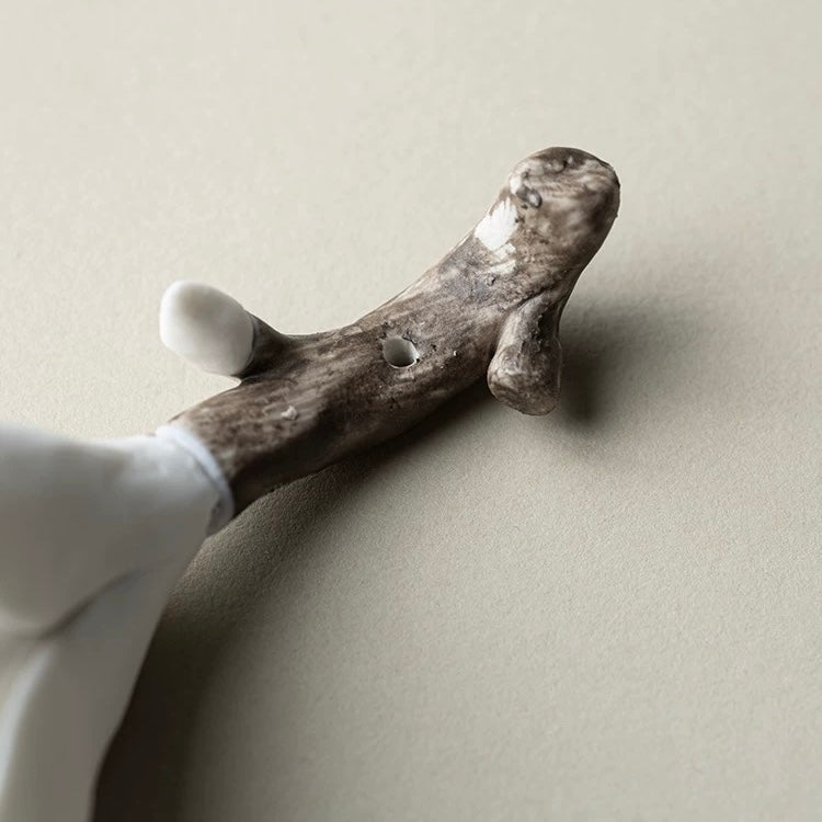 Handcrafted Magnolia Porcelain Incense Holder