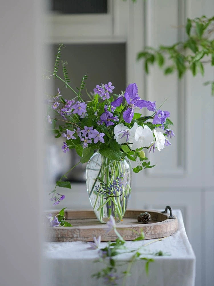 Hand-Painted Transparent Glass Vase Collection