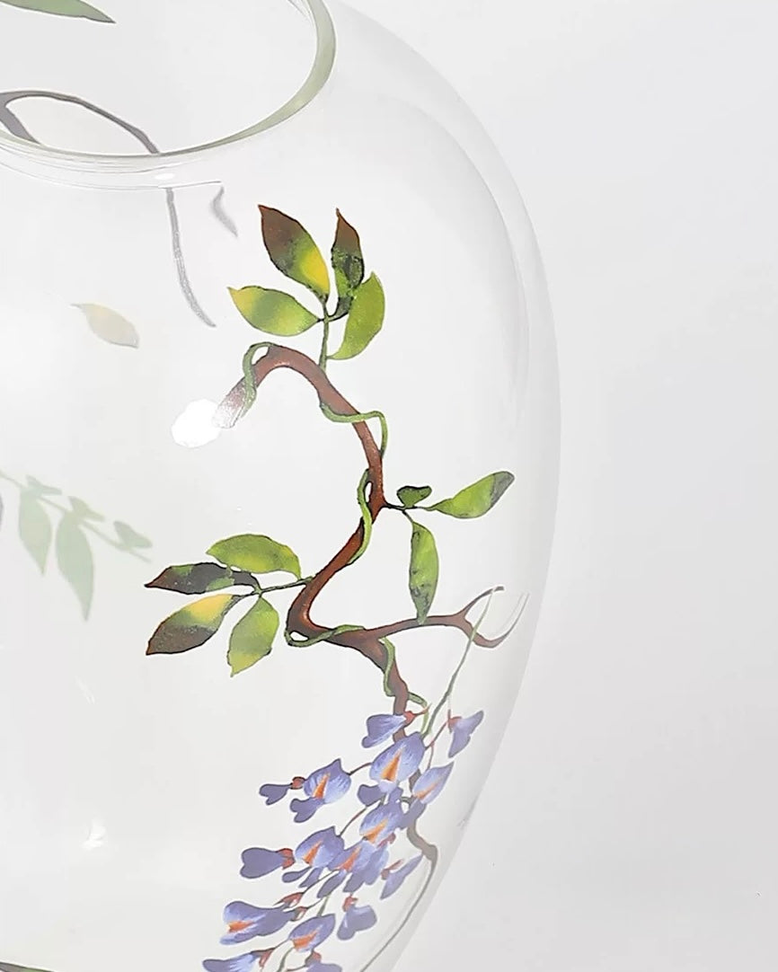 Hand-Painted Transparent Glass Vase Collection