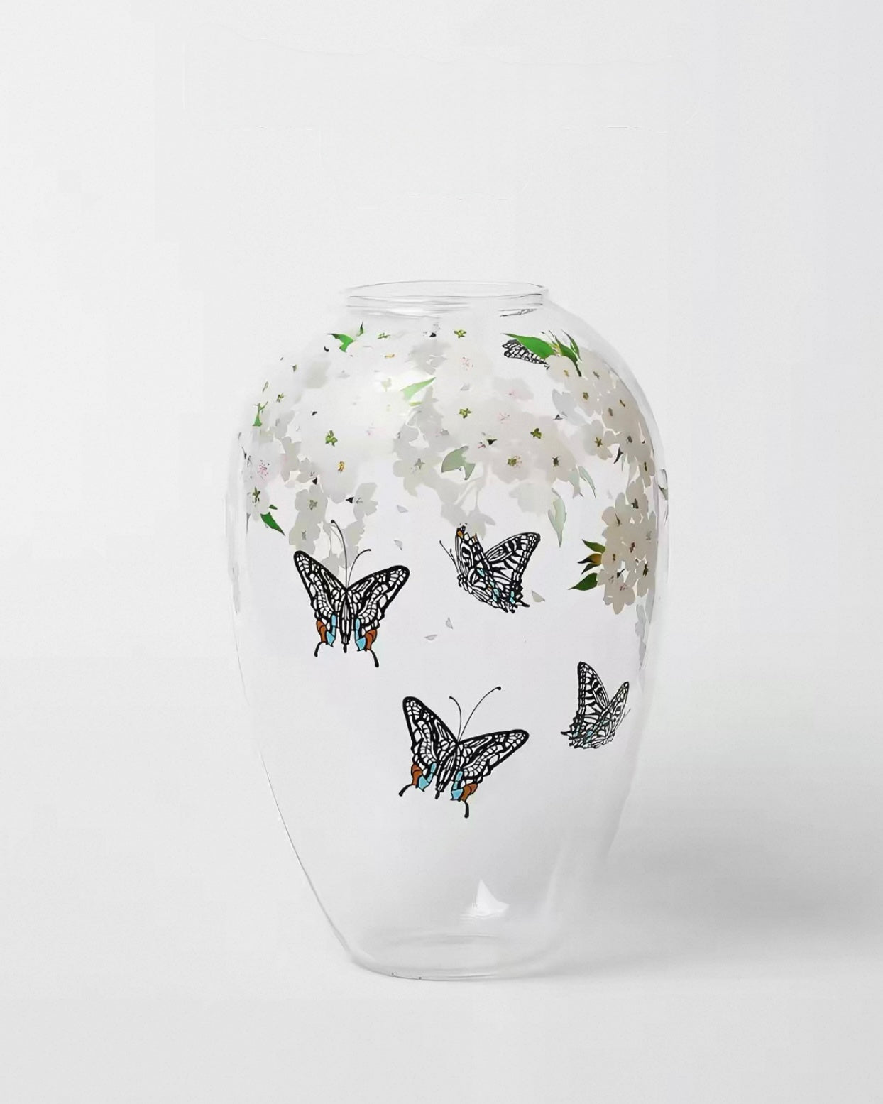 Hand-Painted Transparent Glass Vase Collection