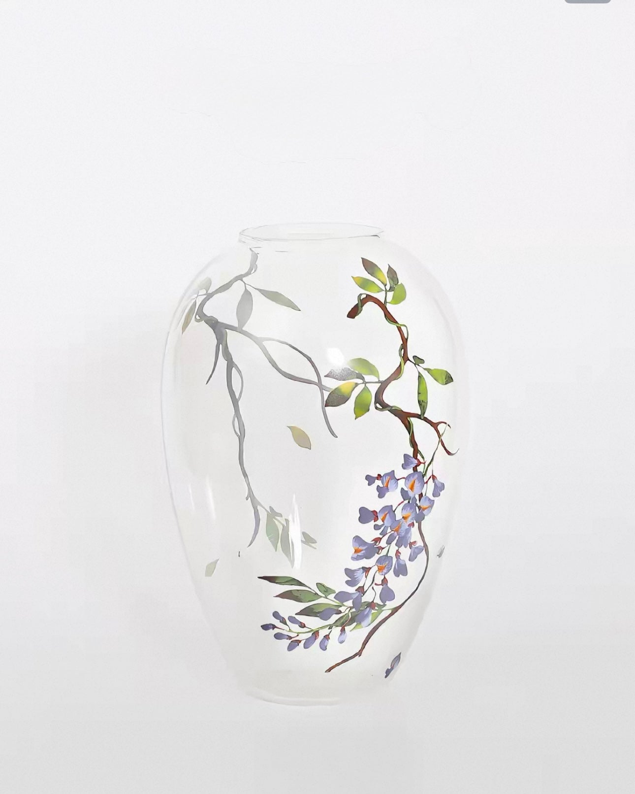 Hand-Painted Transparent Glass Vase Collection