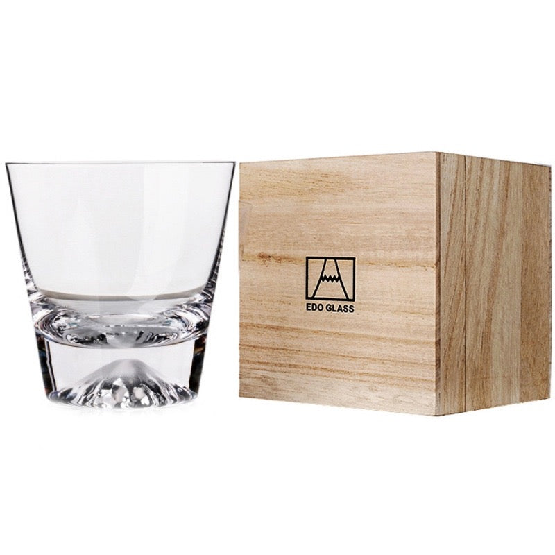 Handcrafted Edo Kiriko Mount Fuji Whisky Glass Set