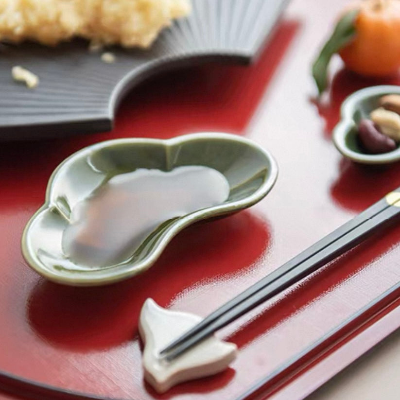 Japanese Lacquerware Half-Moon Tray