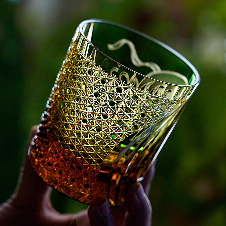 Edo Kiriko Fujin Hand-Cut Whisky Glass