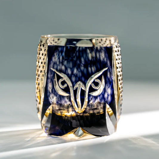 Edo Kiriko Owl (Fukurou) Hand-Cut Whisky Glass