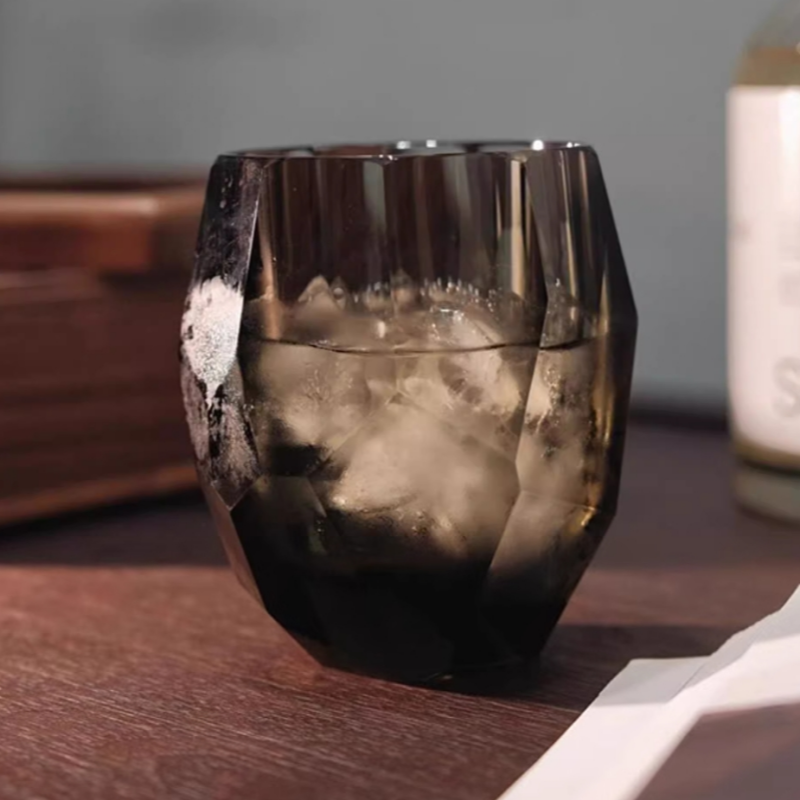 Mystery K9 Crystal Whiskey Glass Rough Stone Cutting