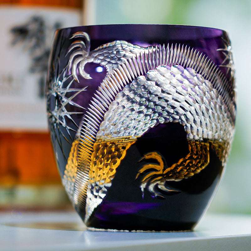 Edo Kiriko Majestic Dragon Hand-Cut Whisky Glass