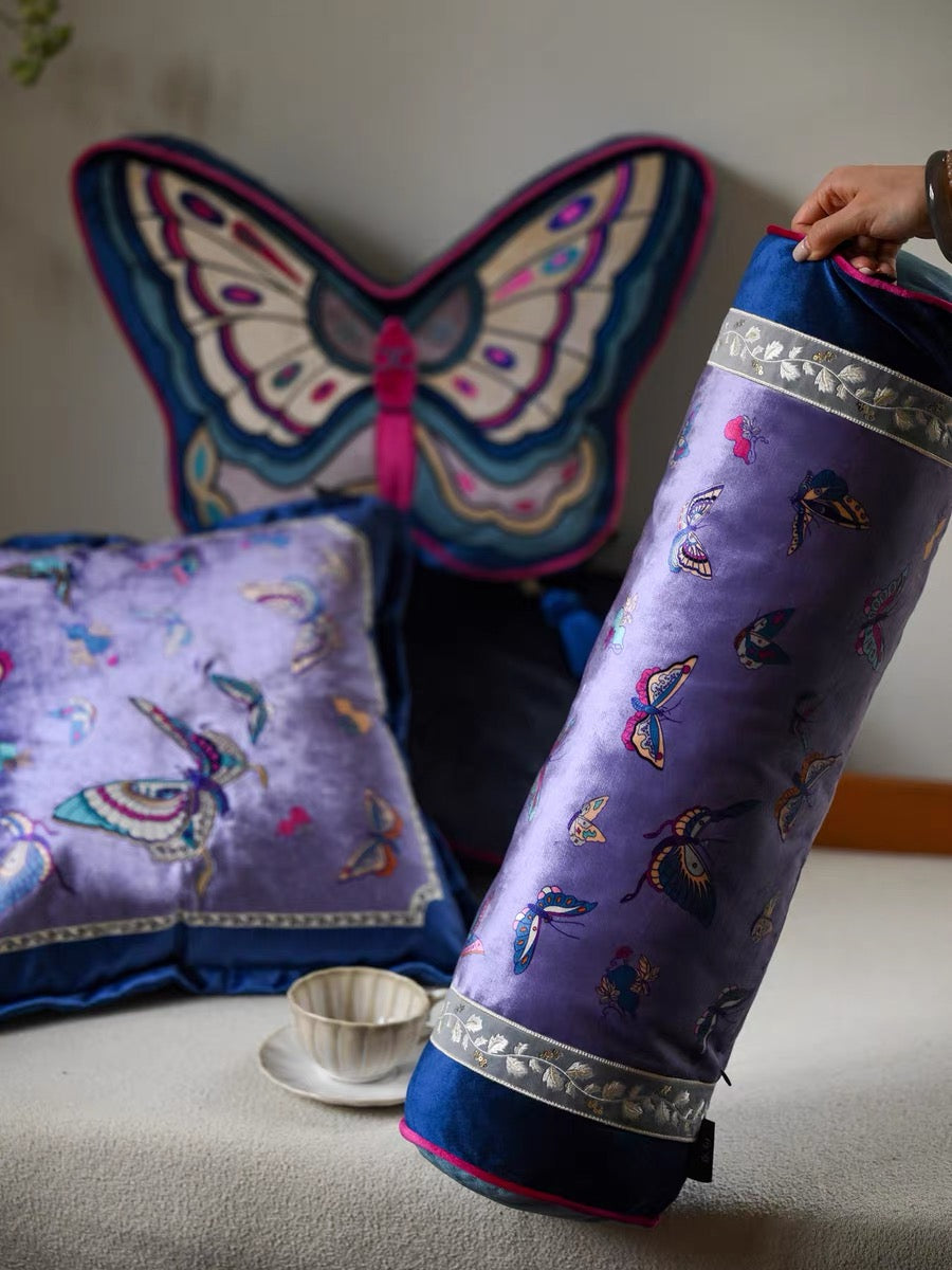 Qingdie Embroidered Butterfly Cushion