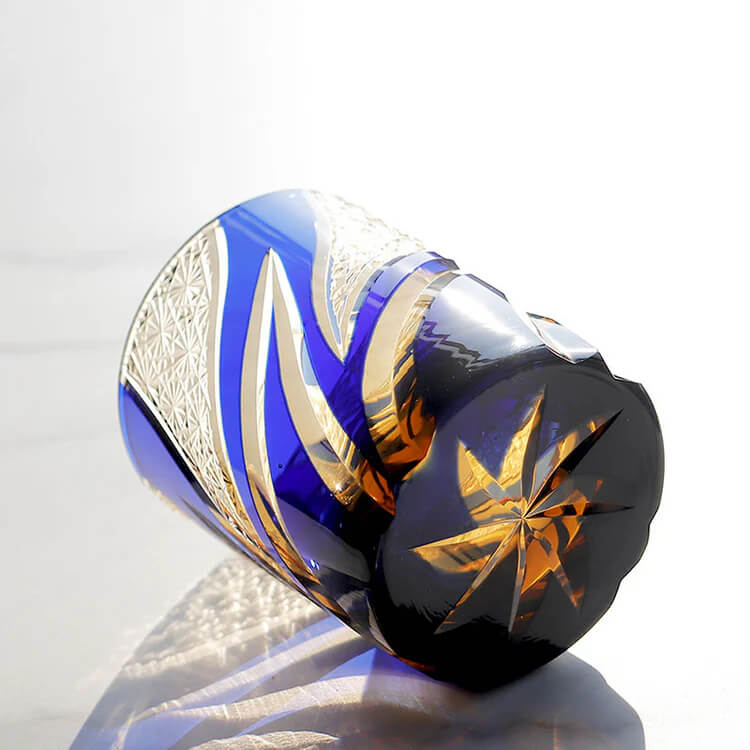 Edo Kiriko Blue Flame Hand-Cut Whisky Glass