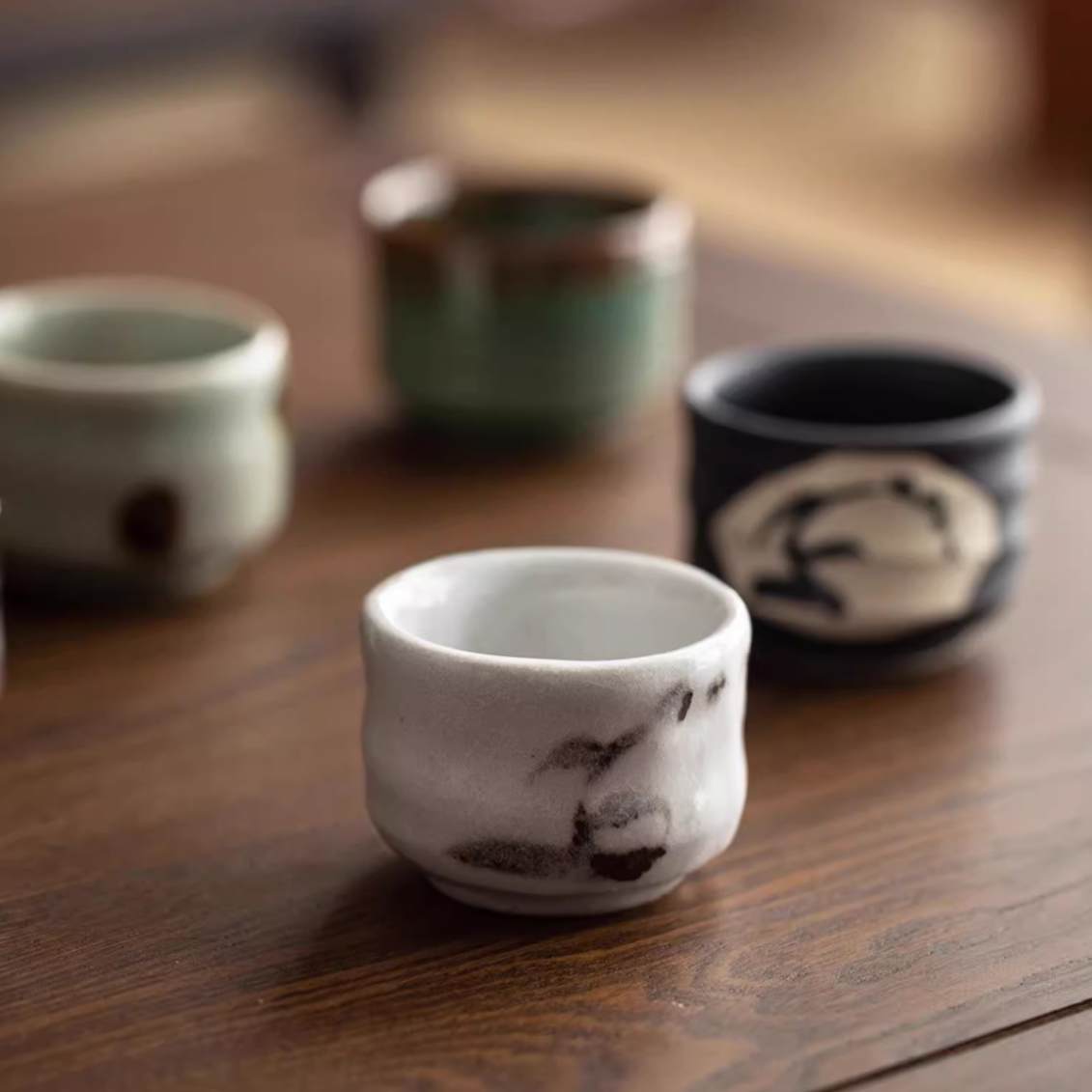 Authentic Mino-yaki Hand-Painted Floral Bowl Set (5-Piece)