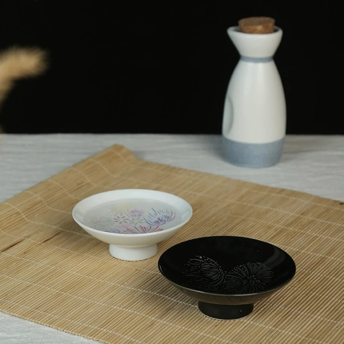 Mino Ware Thermochromic Cold Bloom Hanabi Sake Cup Set