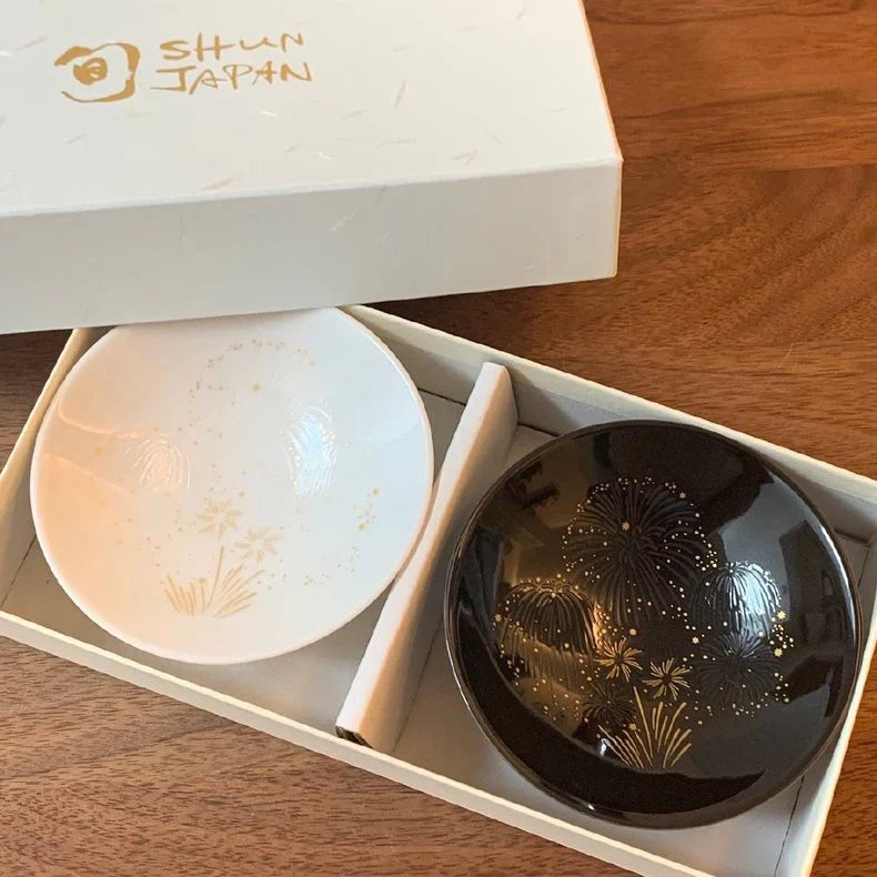 Mino Ware Thermochromic Cold Bloom Hanabi Sake Cup Set