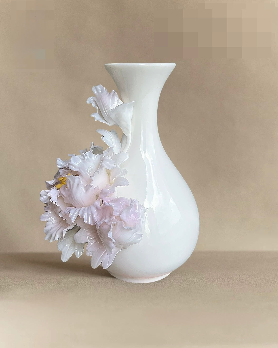 Intangible Cultural Heritage: Hand-Pinched Peony Ceramic Vase | Handcrafted Bloom
