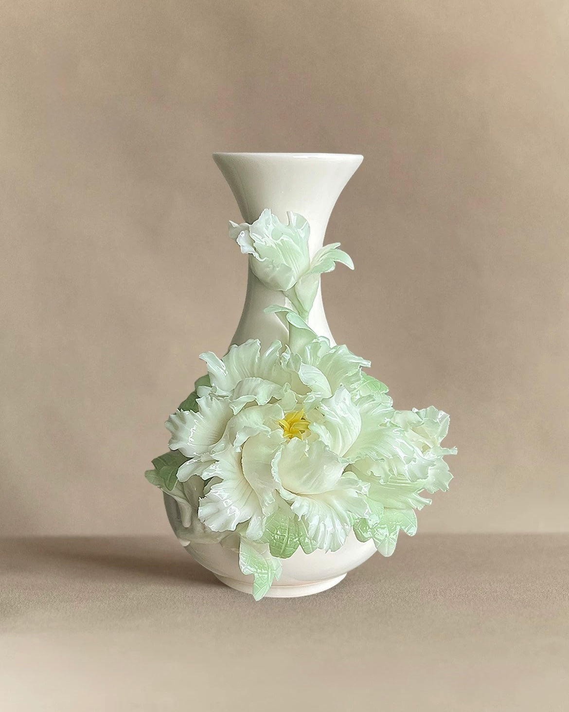 Intangible Cultural Heritage: Hand-Pinched Peony Ceramic Vase | Handcrafted Bloom