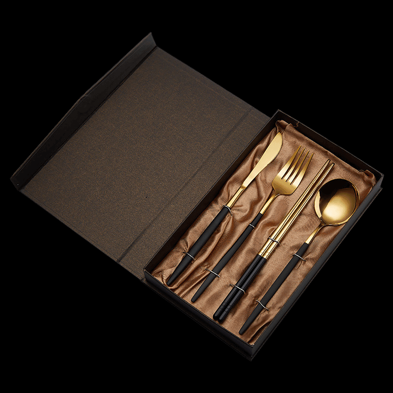 Stainless Steel Pointed Handle Utensil Gift Sets (Chopsticks Edition)