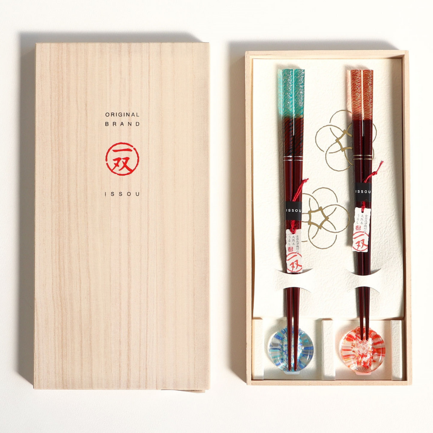ISSOU Shio Kaze Japanese Handcrafted Wooden Chopsticks Wedding Gift Set