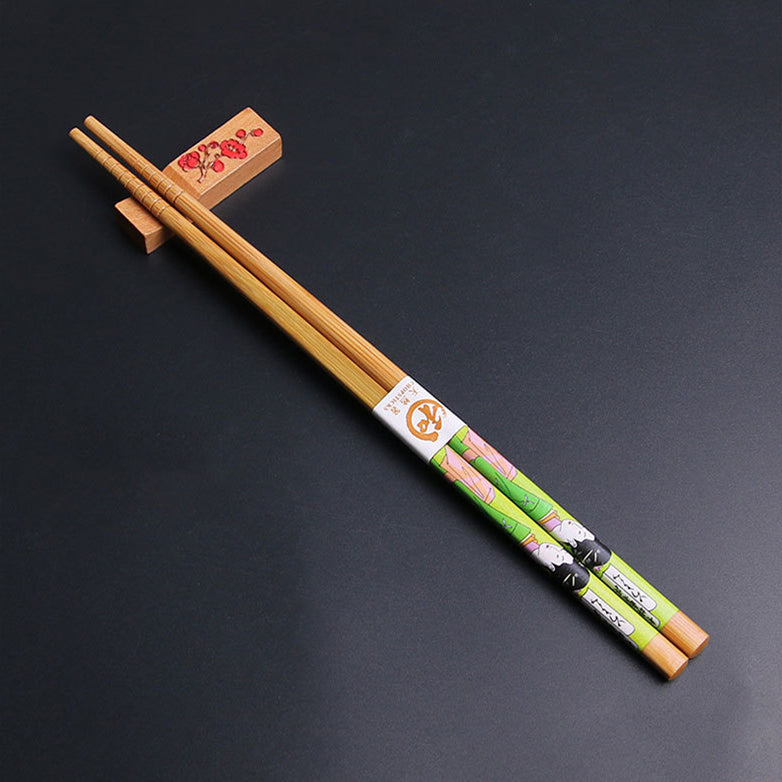 Japanese Geisha Themed Handcrafted Bamboo Chopsticks Sets