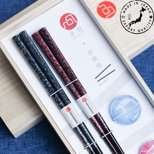 Japanese Handcrafted Snow Wooden Chopsticks Wedding Gift Set