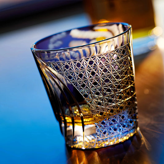 Edo Kiriko Murasaki Tora Hand-Cut Whisky Glass