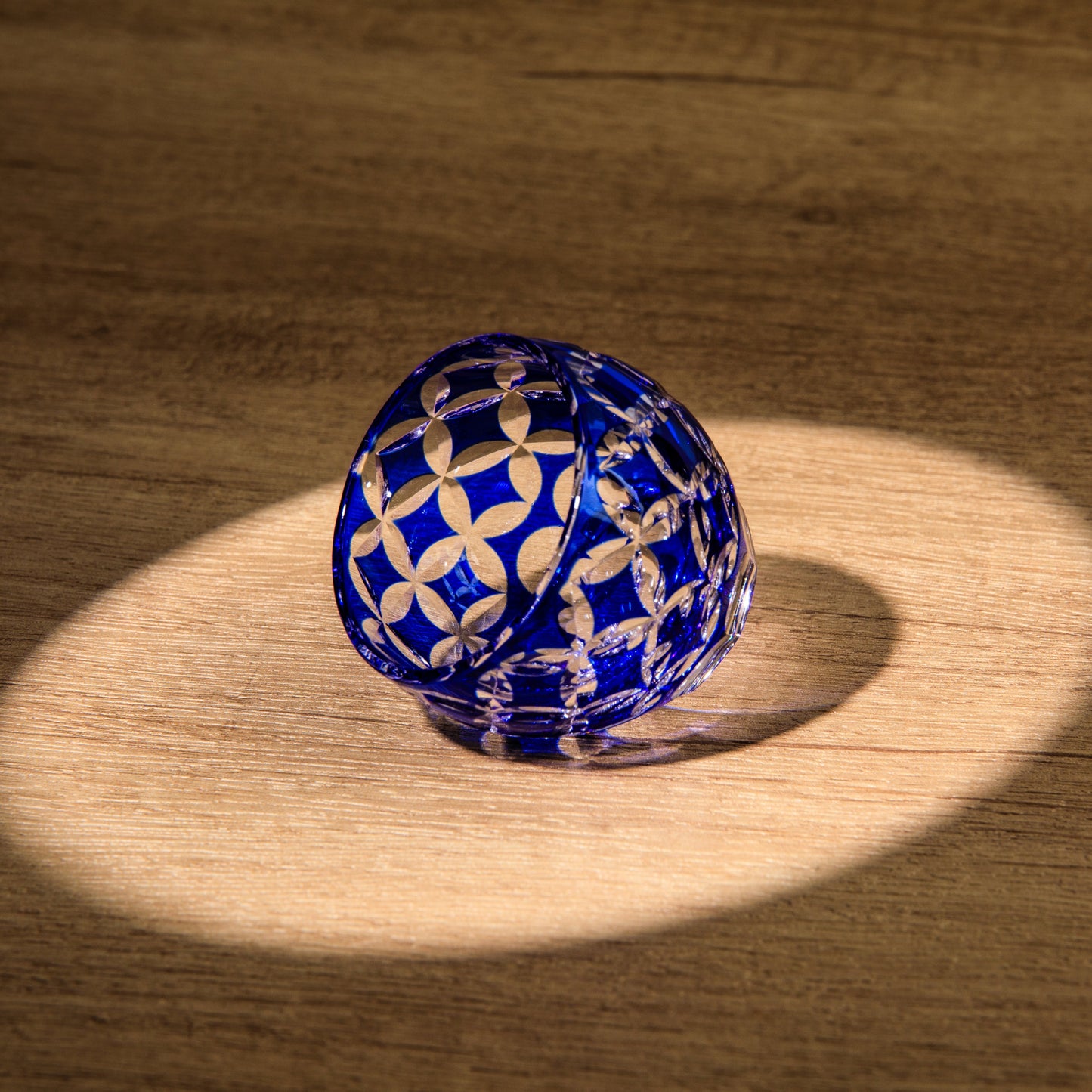 Edo Kiriko Handcrafted Ruri Sake Glass Collection