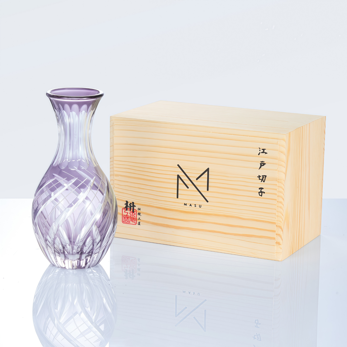 Edo Kiriko Handcrafted Murasaki Sake Glass Collection
