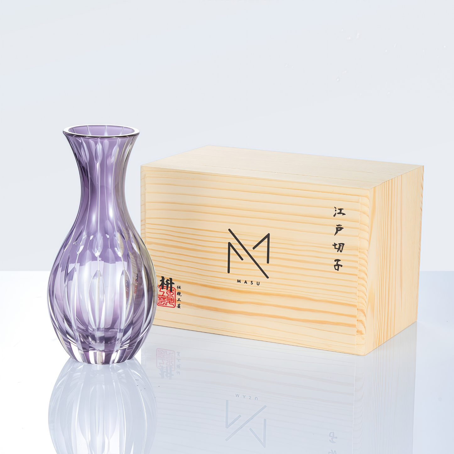 Edo Kiriko Handcrafted Murasaki Sake Glass Collection