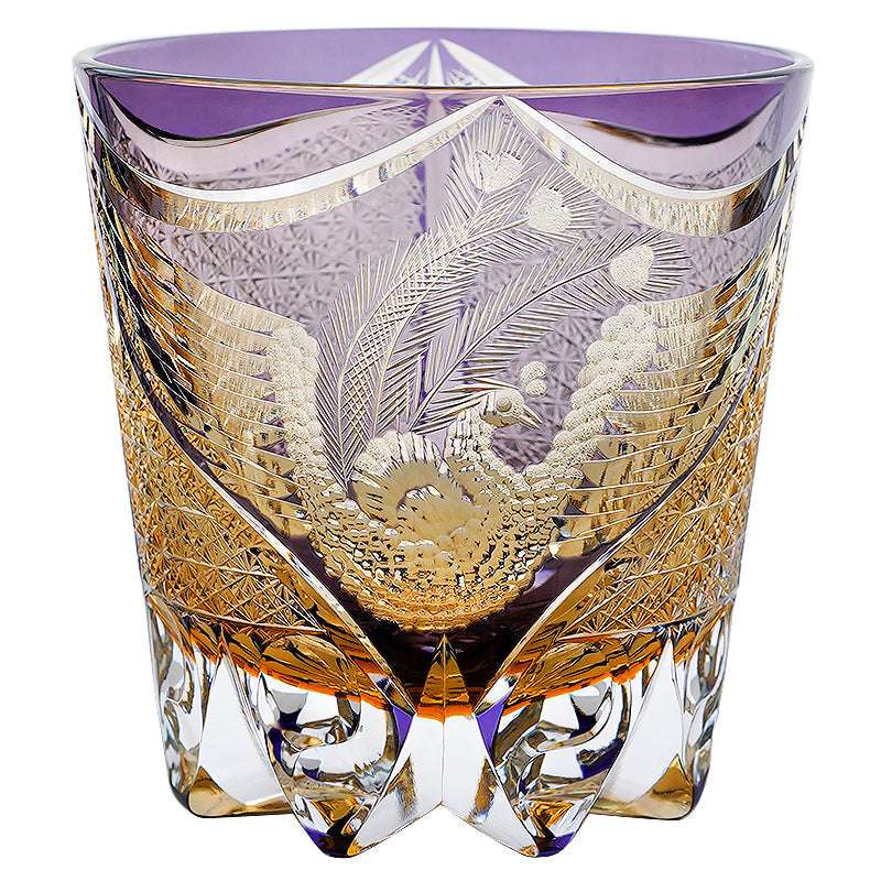 Edo Kiriko Dancing Phoenix Hand-Cut Whisky Glass