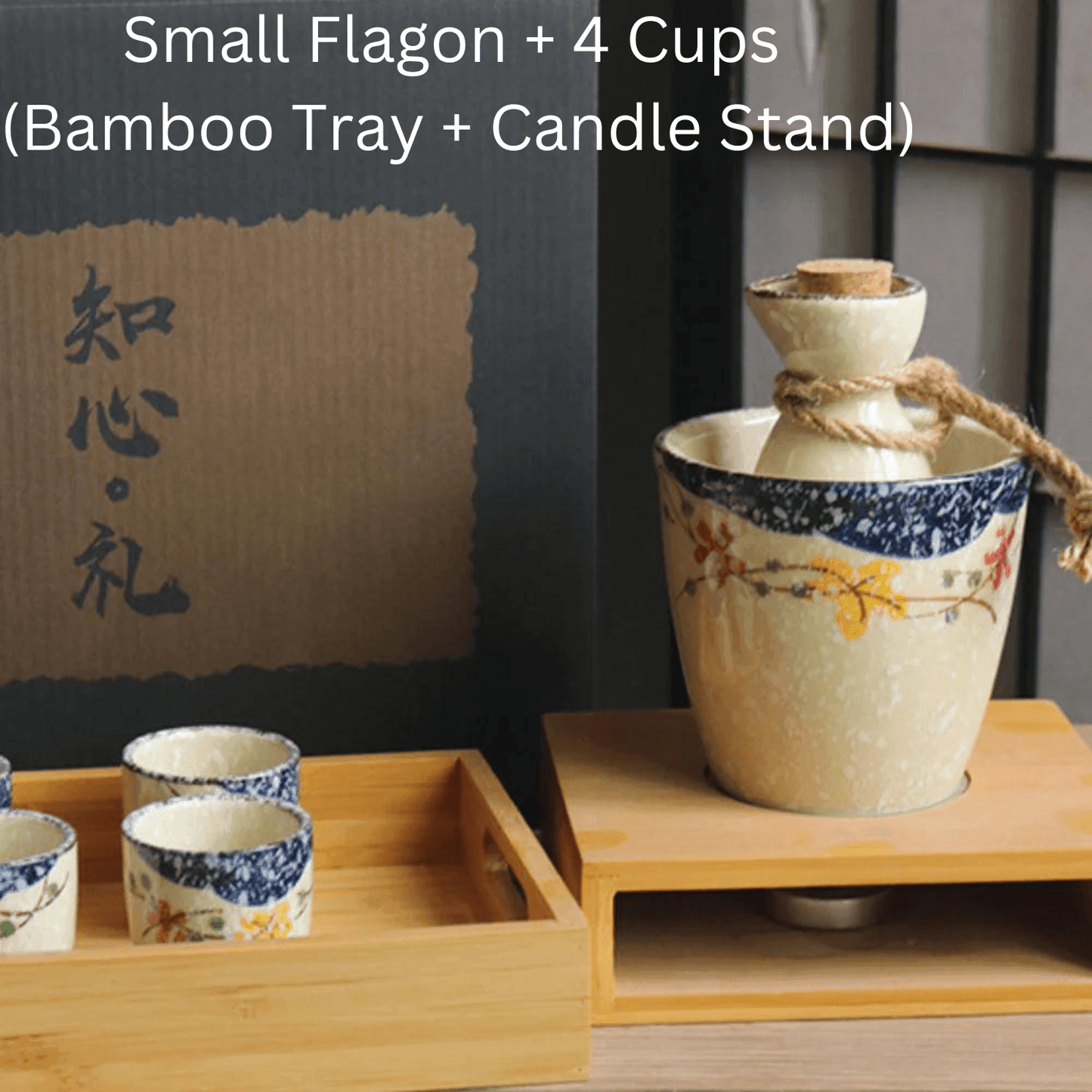 Japanese Sakura Sake Ceramic Flagon Sets