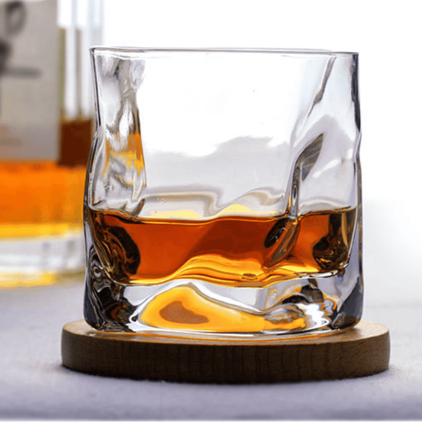 Handcrafted Edo Kiriko Crumple Body Whisky Glass - Authentic Japanese Artistry