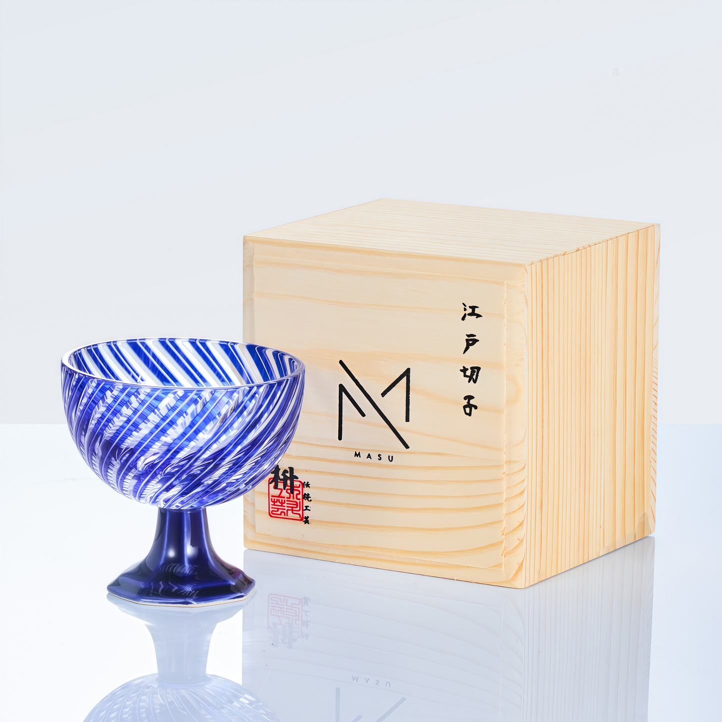 Edo Kiriko Handcrafted Takadai Komon Sake Glass Collection