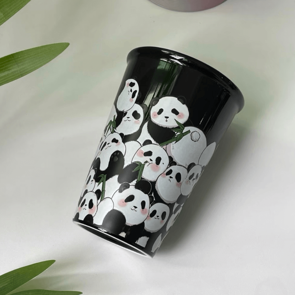 Handcrafted Embossed Coffee Cup with High-Temperature Underglaze (400ml)