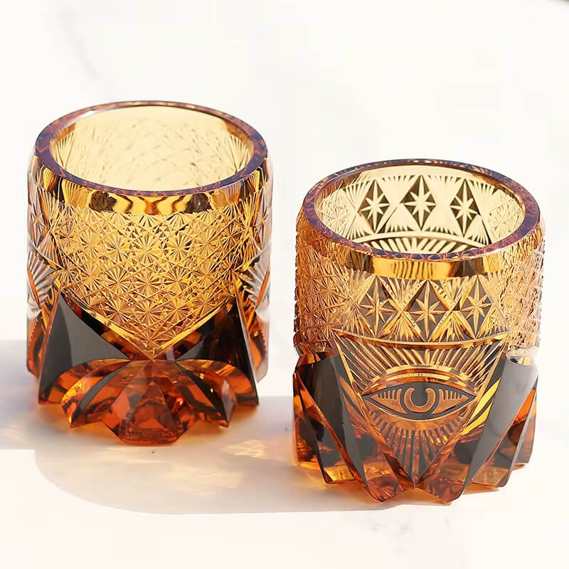 Edo Kiriko Blue Flame Hand-Cut Whisky Glass