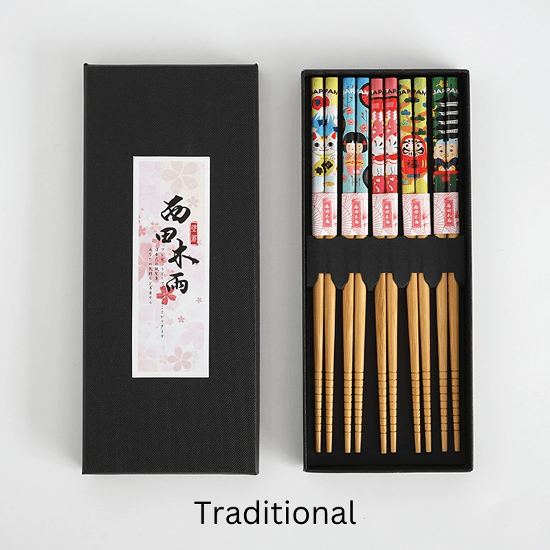 Mutli-Themed Japanese Bamboo Chopsticks Sets