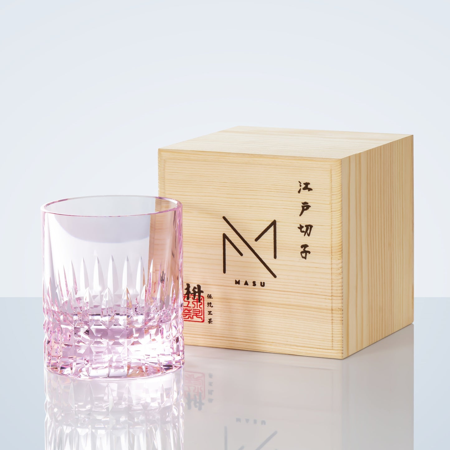 Edo Kiriko Crystal Royale Whisky Glass With Wooden Box