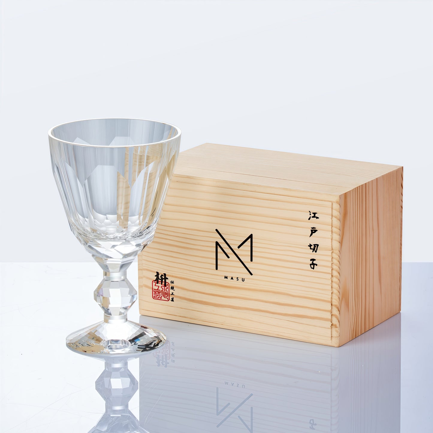 Edo Kiriko Handcrafted Crystal Prism Wine Glass